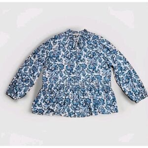 LOFT Blue Floral Blouse